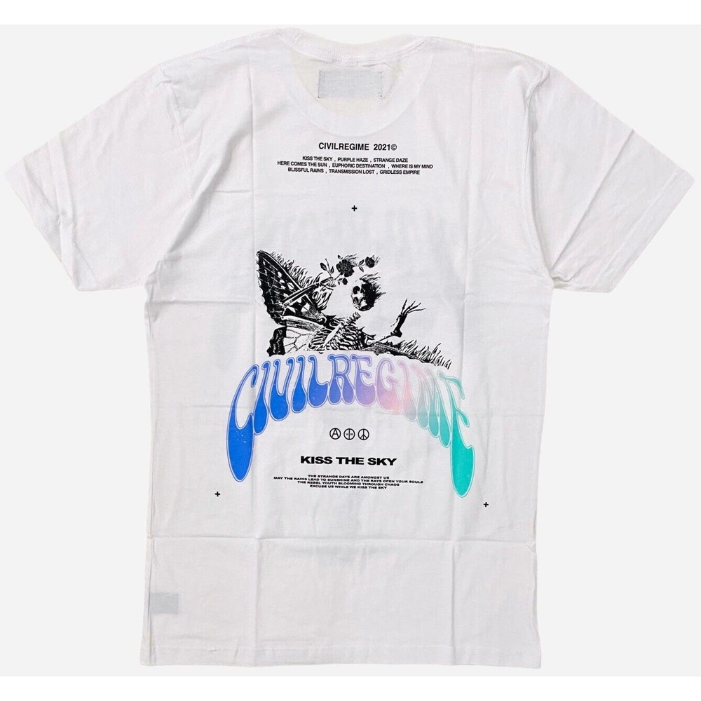Civil Regime by Darc Sport Men's Kiss The Sky Tee T-Shirt in White - Picture 2 of 2